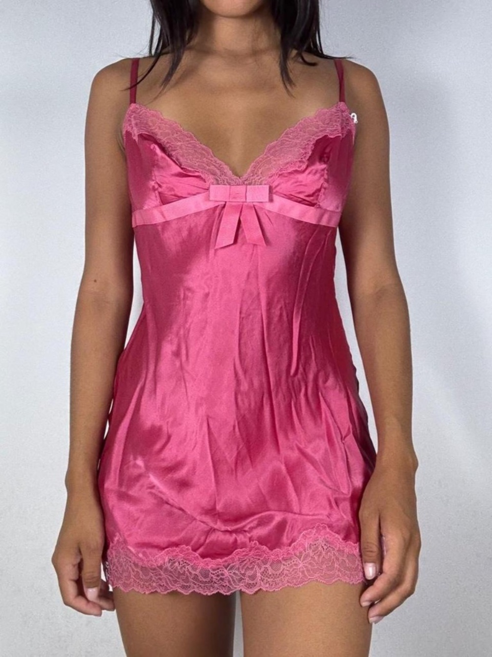 Y2k VICTORIAS SECRET 100% SILK BUBBLEGUM PINK SLIP DRESS